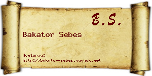 Bakator Sebes névjegykártya